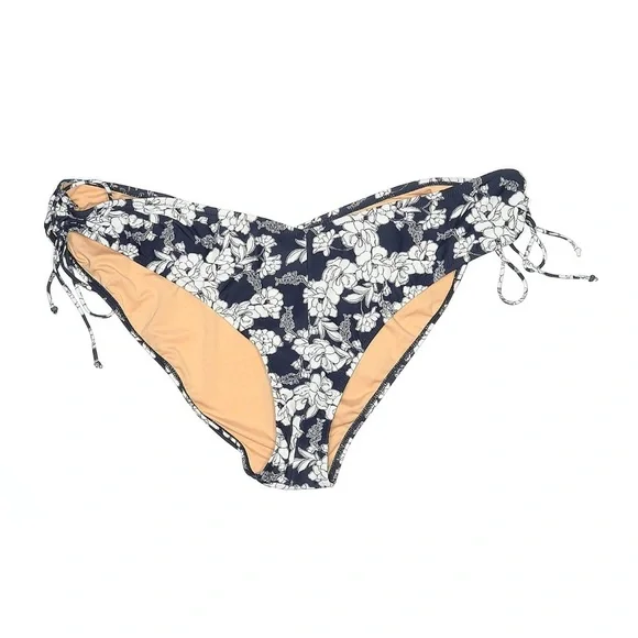 NWT J. Crew Hipster Curved Waist Cheeky Bikini Bottoms In Magnolia Floral Navy - Picture 2 of 5